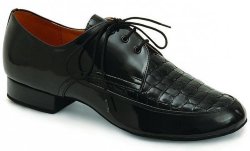 Мужская обувь для танцев стандарт "Клайтон" лак и крокодил.