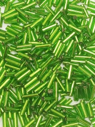 Стеклярус С2И зелёный 7 мм