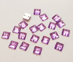 Стразы пришивные акрил квадрат фиолетовый 8мм