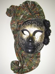 Венецианская маска Коломбина чёрная