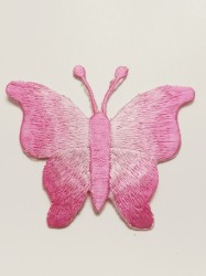 Термоаппликация бабочка-1 розовая 8х7см