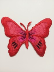 Термоаппликация бабочка-2 красная 7х6см