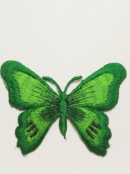 Термоаппликация бабочка-2 зелёная 7х6см