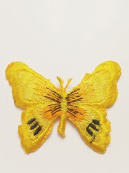 Термоаппликация бабочка-2 жёлтая 7х6см