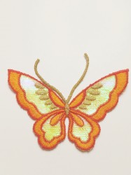 Термоаппликация бабочка-4 оранжевая 9х7,5см