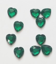 Стразы пришивные сердце Emerald 10мм