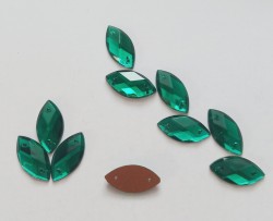 Стразы пришивные лист Emerald 18x10мм