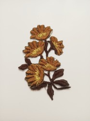 5 цветков на ветке коричневые 11х7см
