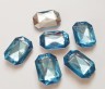 Стразы пришивные акрил прямоугольник Aquamarine 25x18мм