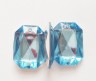 Стразы пришивные акрил прямоугольник Aquamarine 25x18мм