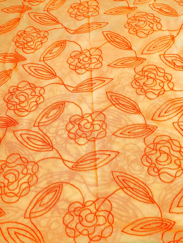Вышивка на сетке Сlassic Flower Enet2062/Mango Champagne