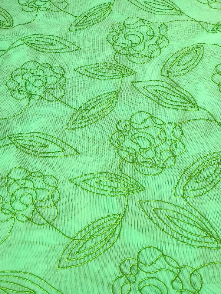 Вышивка на сетке мята Enet2062 Classic Flower/Green Spearmint