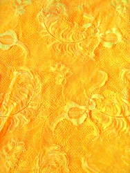 Стрейч гипюр перо шафран SLF2013/Saffron
