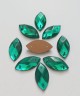 Стразы пришивные лист Emerald 18x10мм